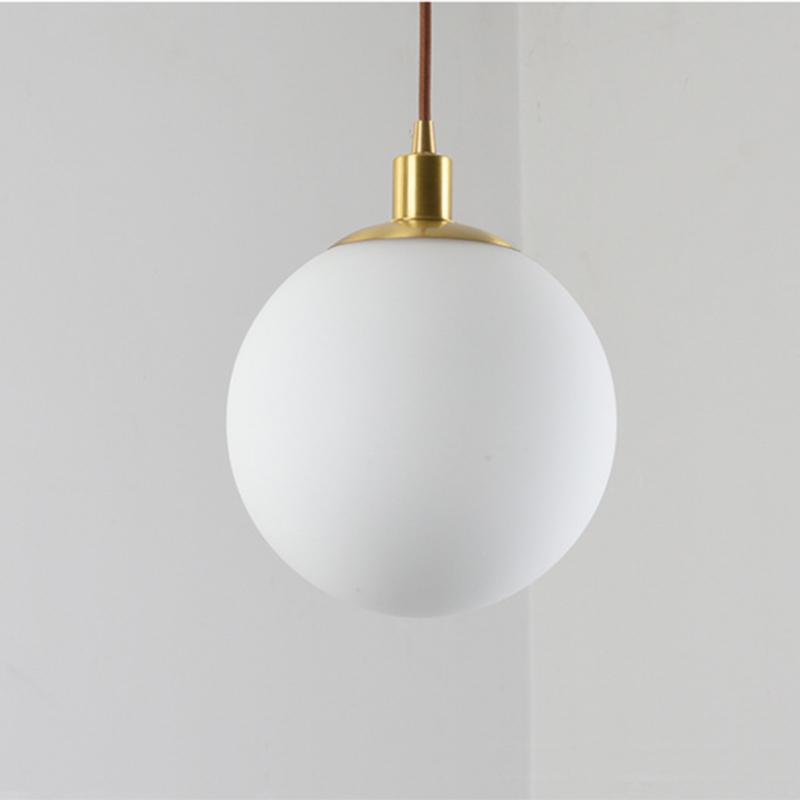 Nordic nowoczesny pojedynczy klosz szklana kula E27 żyrandol LED salon jadalnia sypialnia kuchnia sklep odzieżowy oświetlenie