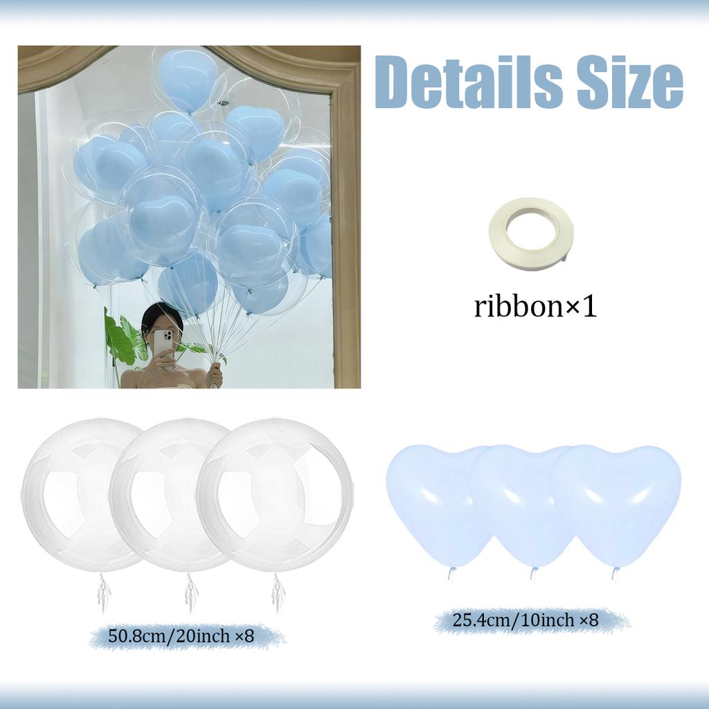 Love Bobo Balloon Set Heart Shaped Latex Balloon Transparent Bobo Balloon Proposal Birthday Shower Wedding Decoration Decoration