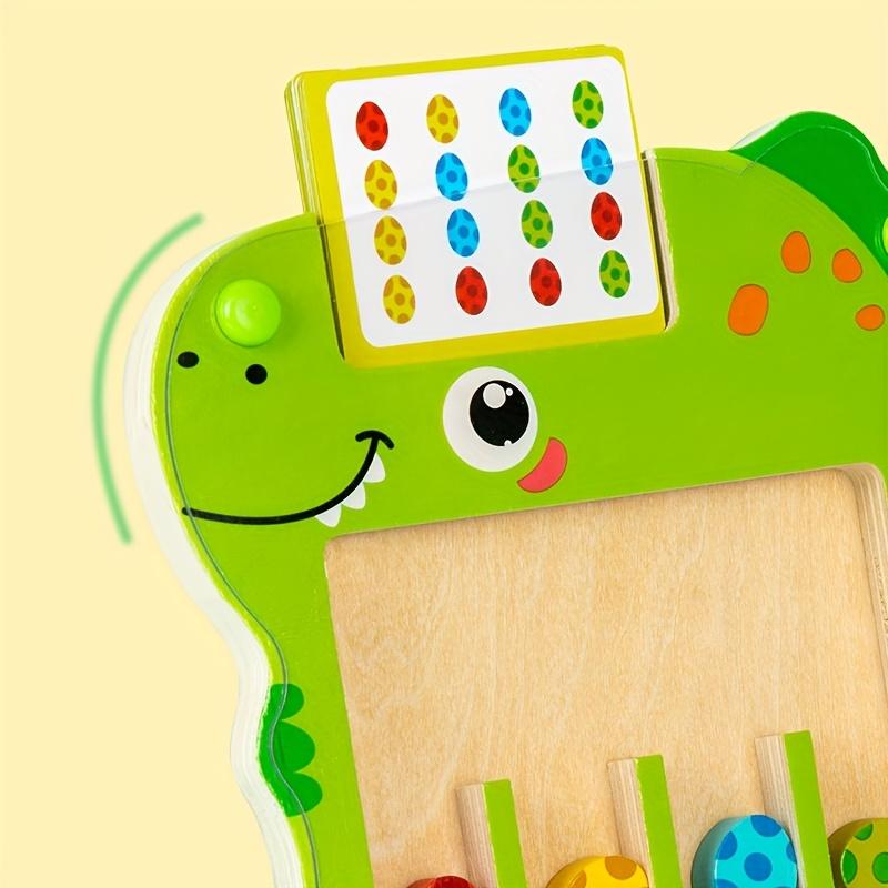 Dinosaur Egg Magnetic Four Color Placement Game, Color Sorting Skills Training Wooden Toy, Hand Eye Coordination Toy, Color Toys