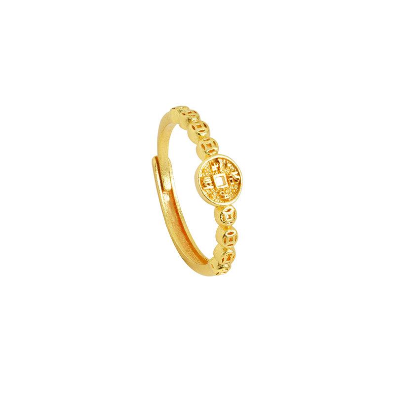 National Trend Ring Retro Hollow Coin Ring Female Design