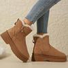 Faux Suede Fluffy Side Zipper Snow Boots Women  Winter Warm Fur Platform Ankle Boots for Women Cozy Non Slip Cotton Shoes