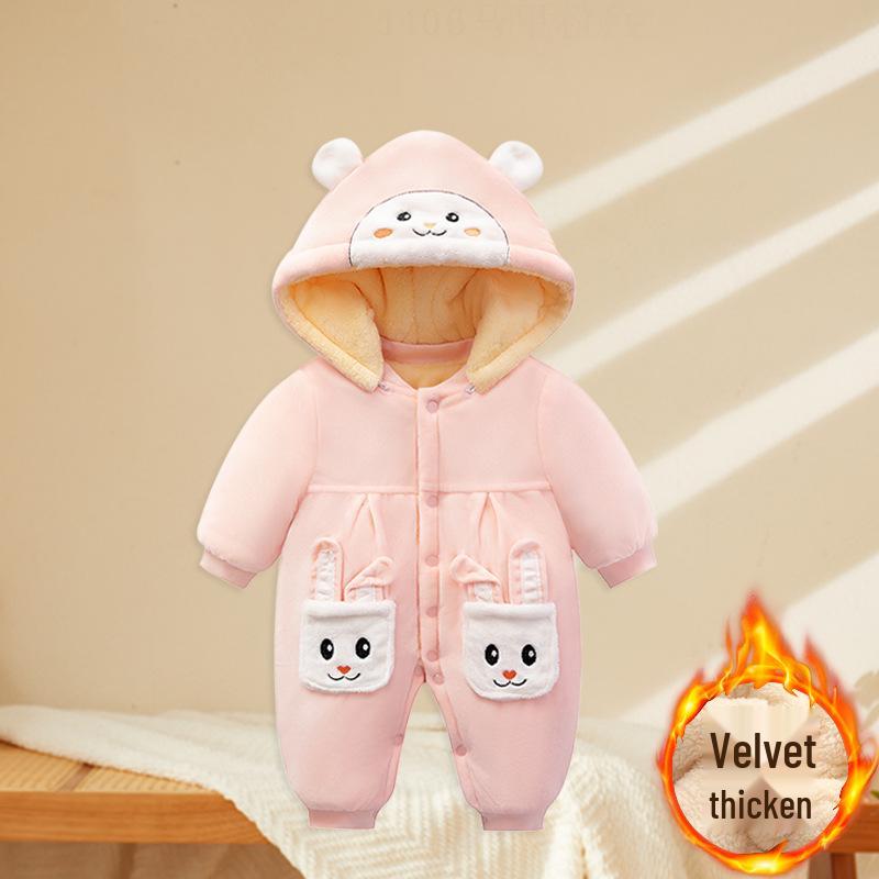 Newborn Winter Fleece Romper - Warm Harem Pajamas for Boys & Girls