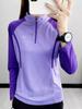 Women's Quick-Dry Long Sleeve Top for Sports, Fitness, Running, Hiking, and Mountaineering - Spring/Summer Lightweight Stand Collar Shirt.