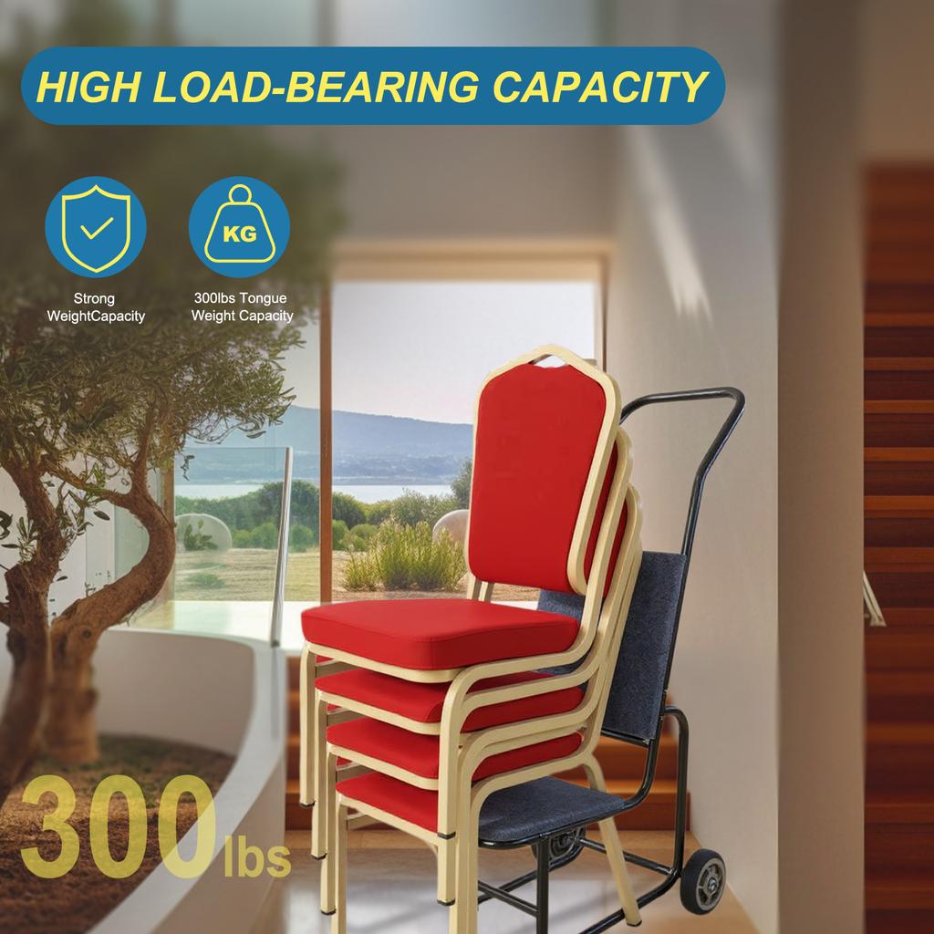 Thickened Chairs Transporter Multifunctional Metal Pull Cart Chair Transport Vehicle for Restaurant Wedding Outdoor