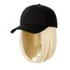 Cappellino Parasole Cappellino da Baseball con Estensione Capelli Parrucca Regolabile Nera Marrone per Donne