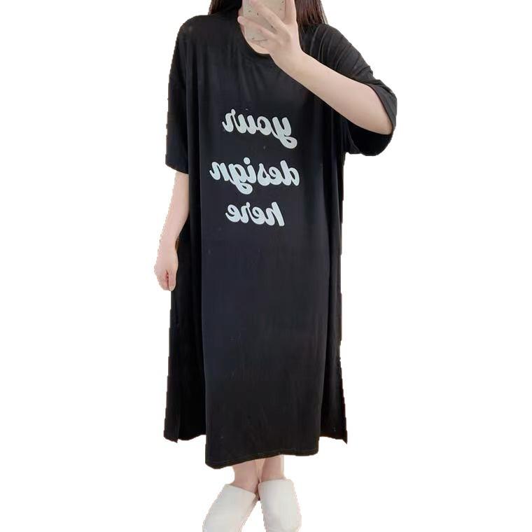 Maternity Summer Dress Short-sleeved T-shirt Skirt Children's Fashion 2025 New Loose Plus Size Long Dress Casual Summer Dress