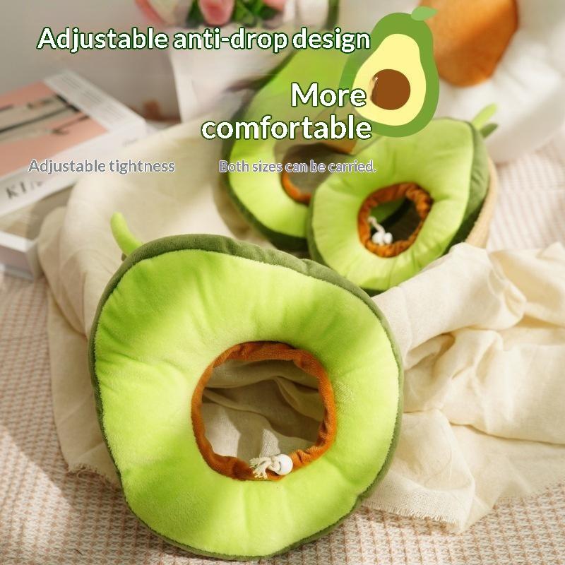 Süßer weicher postoperativer Halskragen für Haustiere, schönes Cartoon-Design mit Avocado-Toast, Schutzkonus gegen Lecken für Katzen und Hunde