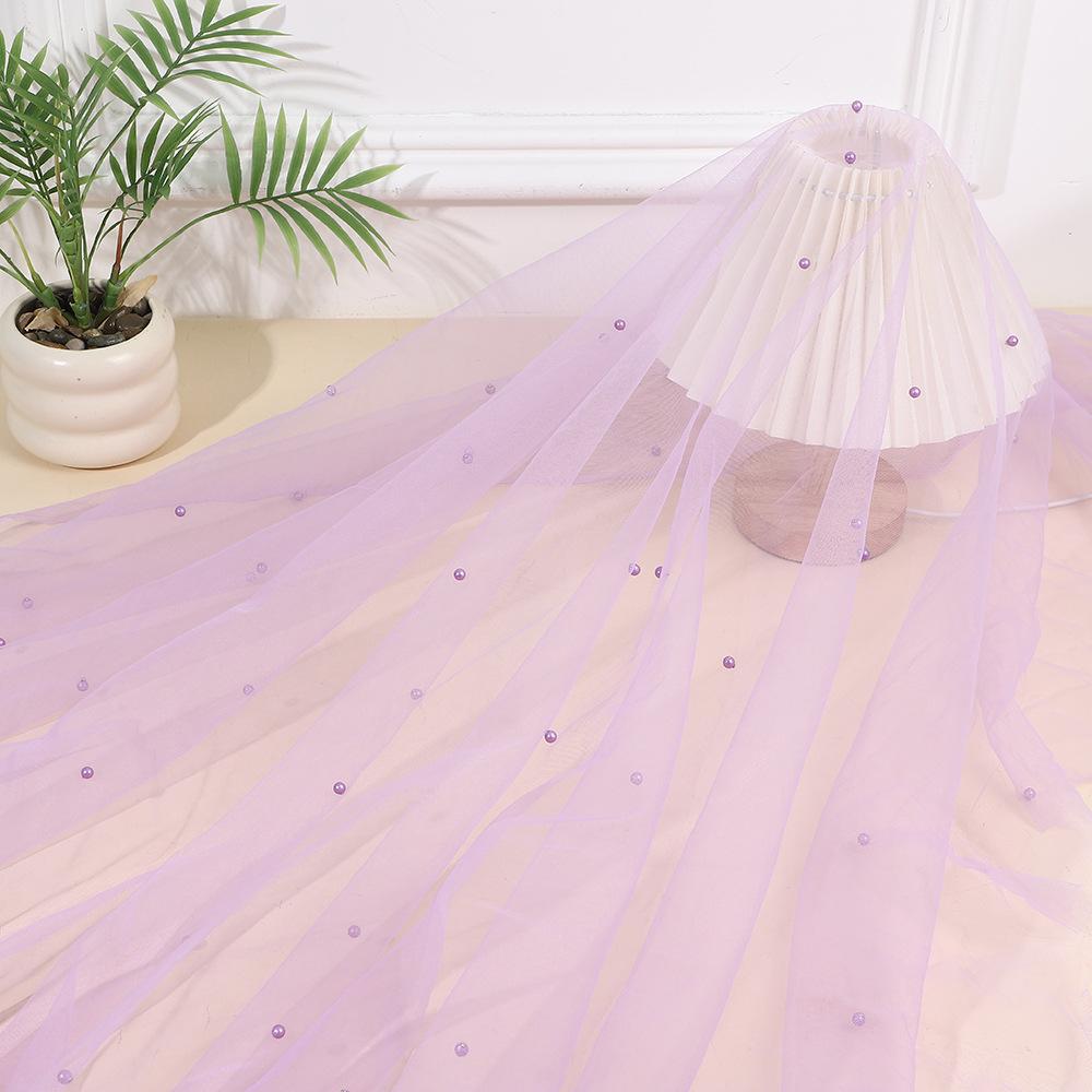 White Pearl Tulle Fabric Sheer Bridal Veil Wedding Table Decorations for Wedding Sweetheart Sewing DIY Crafts Gowns Crafts