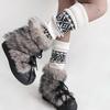 Soft Matching Shoes Knitted Mid-Calf Socks Keep Warm Long Tube Boot Socks Thick Knitted Foot Cover Winter