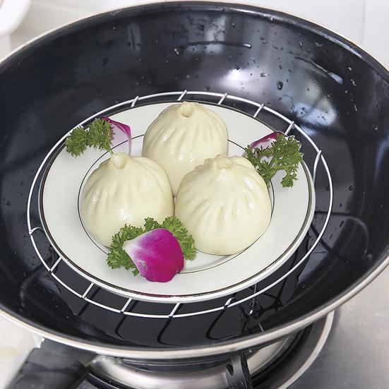 Stainless Steel Steaming Rack Multifunctional Cooling Rack Round Four-Legged Steaming Rack for Kitchen Cooking