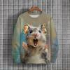 Men's Sweatshirt 3d Rabbit Graphic Short-Sleeve Printe T-Shirt Autumn Casual O-Neck Hoodies Oversized Men Clothing Tops Pullover