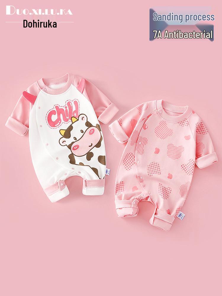 Newborn Unisex Cotton Rompers: Long Sleeve Onesies for Spring & Autumn