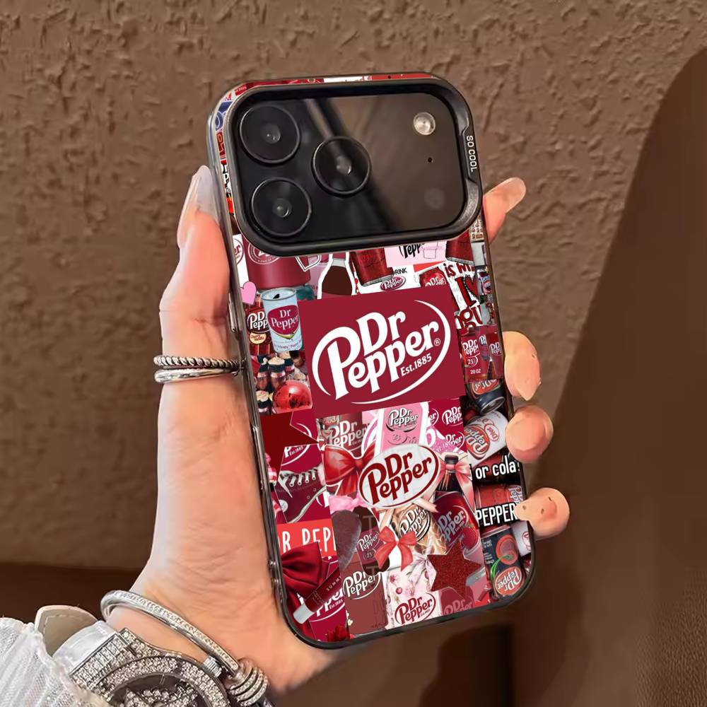 

Cherry Drink Dr Pepper suger Phone Case For iPhone 17 16 15 14 13 12 11 Pro Max Plus Silver candy Matte Cover iPhone11PROMAX