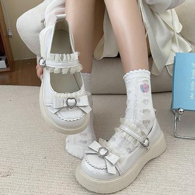 Fashion Buckle Women's Pumps Spring Autumn Mary Jane Round Toe Solid Butterfly Knot Platform Casual Ladies Shoes