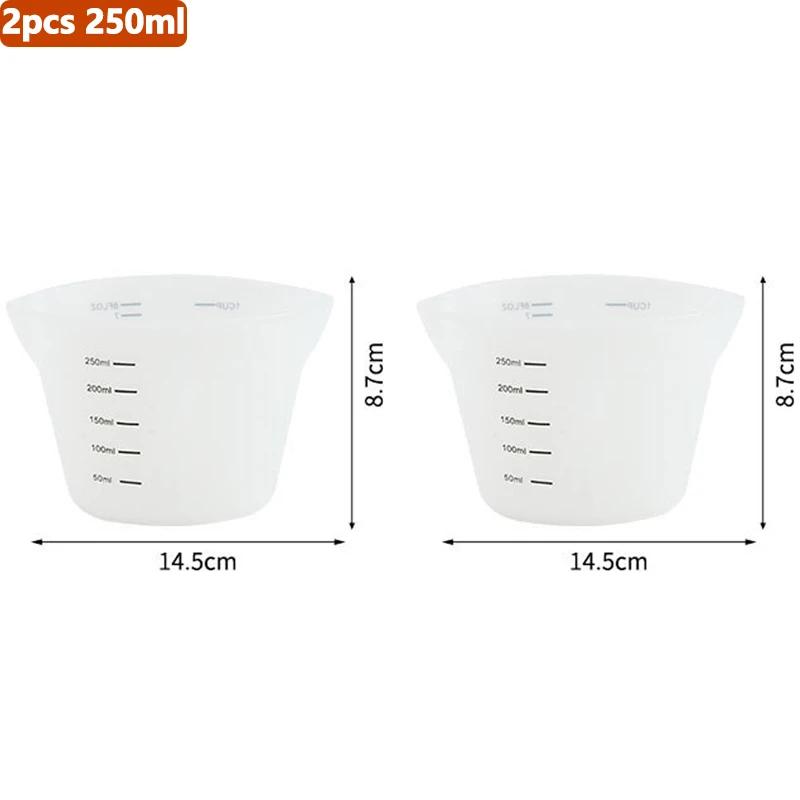 1/2/6Pcs Measuring Cup Set Silicone Measuring Cups with Scales for Milk Coffee Cake Baking Measuring Cup Epoxy Resin Tool Set