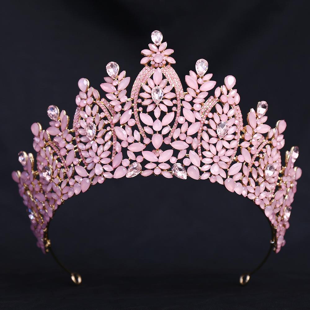 Alloy Crystal Bridal Beauty Pageant Crown Tiara Diadem Wedding Hair Accessory for Brides Elegant Headband Headdress