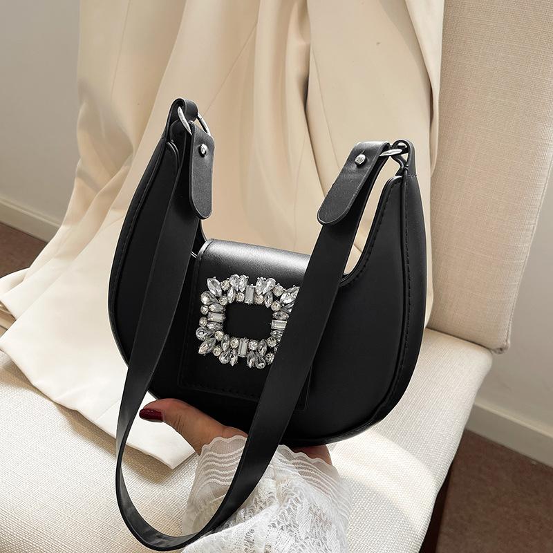 

Premium texture niche bag 2025 new women s bag popular messenger bag Internet celebrity shoulder armpit bag чорний