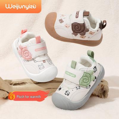 2025 Cotton Toddler Shoes with Soft Sole and Velvet: Autumn/Winter Styles for Infants 1-3 Years Old