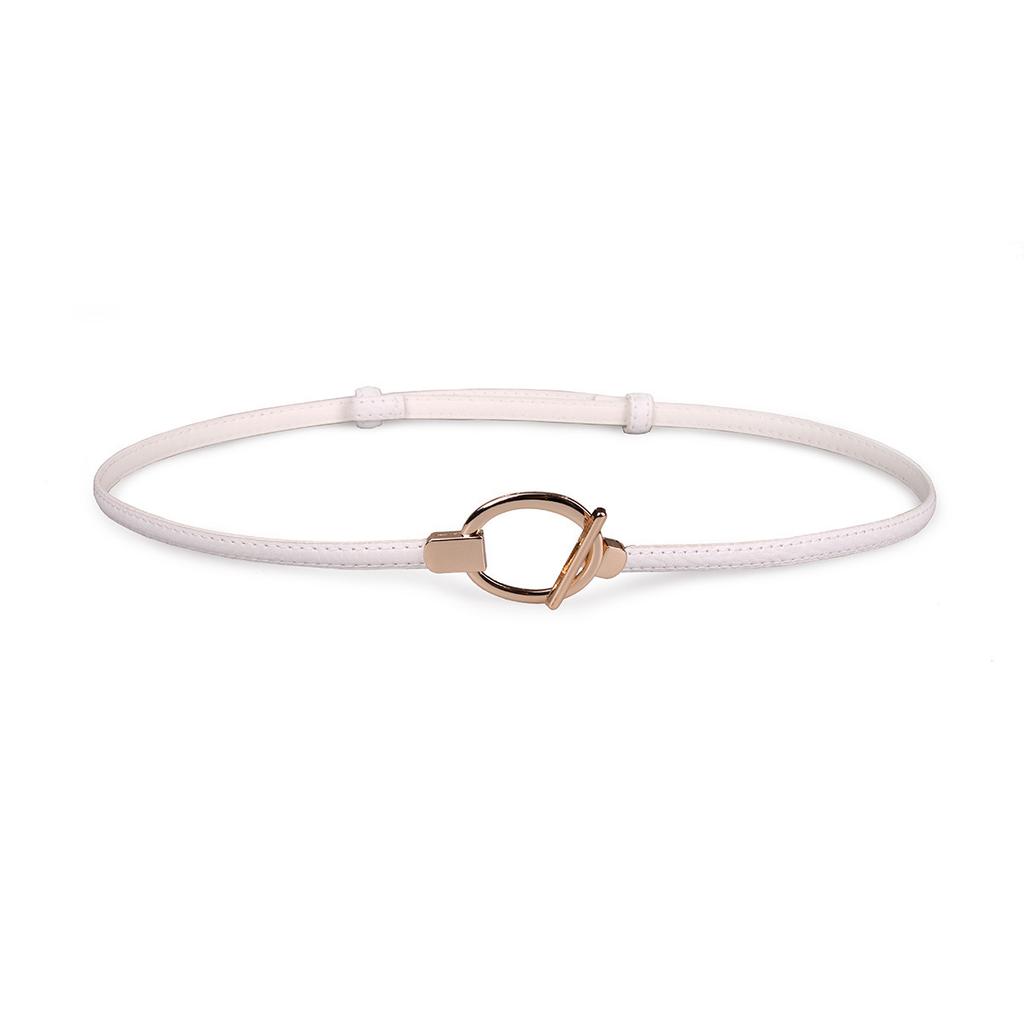 New Adjustable Women's Circle Buckle Belt, Thin Belt, Sweet Dress, Belt Buckle, Versatile Hook Buckle