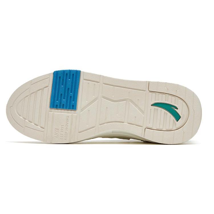 Anta Bump Slip Resistant Abrasion Resistant Low top Skateboard Shoes Men's White Gray Green 912328076-1