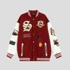 Tide Brand AC Milan Embroidered Leather-Sleeve Versatile Baseball Jacket