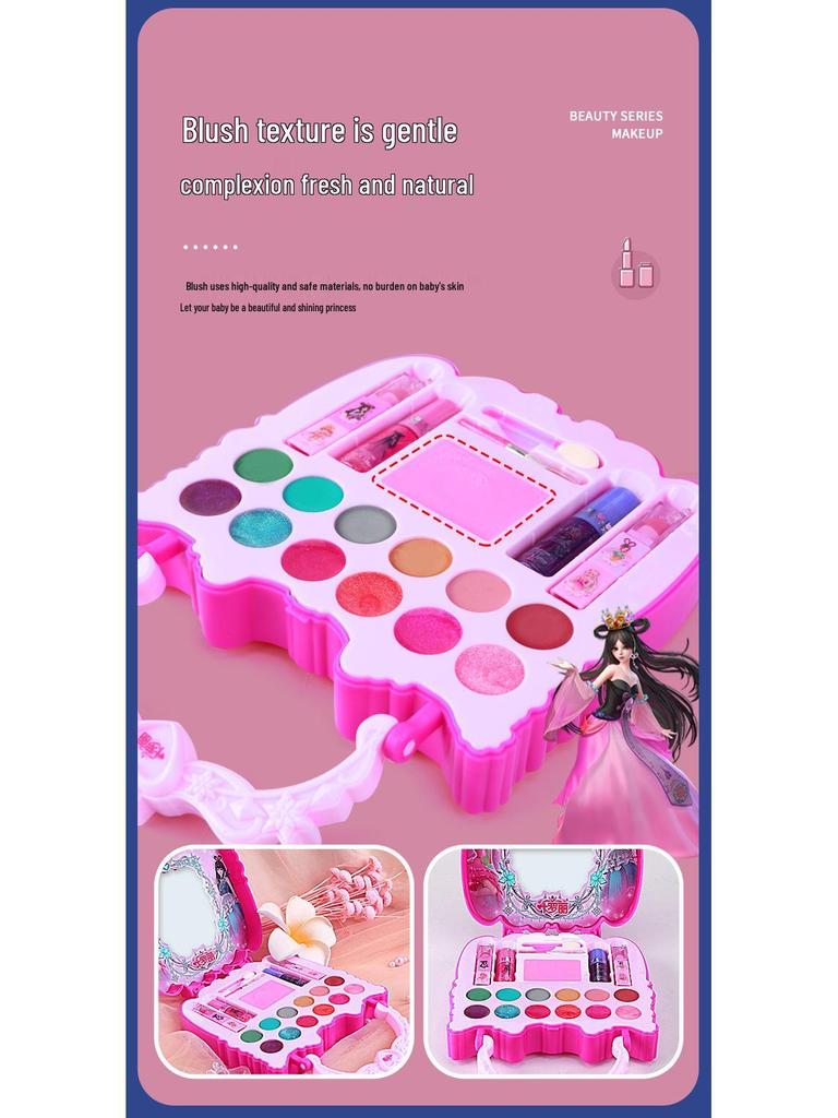 Ye Luoli Kinder-Make-up-Set: Nagellack, Kamm, Verkleidungs- und Lippenstift-Set sowie Koffer-Spielset.