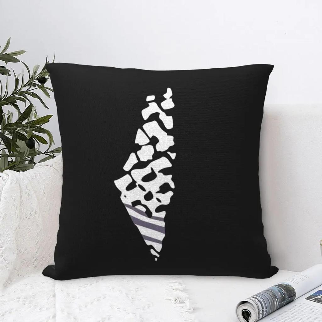 Palestine Palestinian Map With Keffiyeh Square Pillowcases Bed Car Cushion Case Cute Home Decoration Throw Pillow Case 40*40