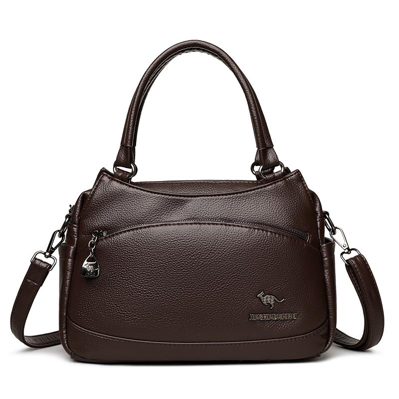 Women's Bag Middle-Aged Mother Bag Pu Shoulder Messenger Bag Handbag