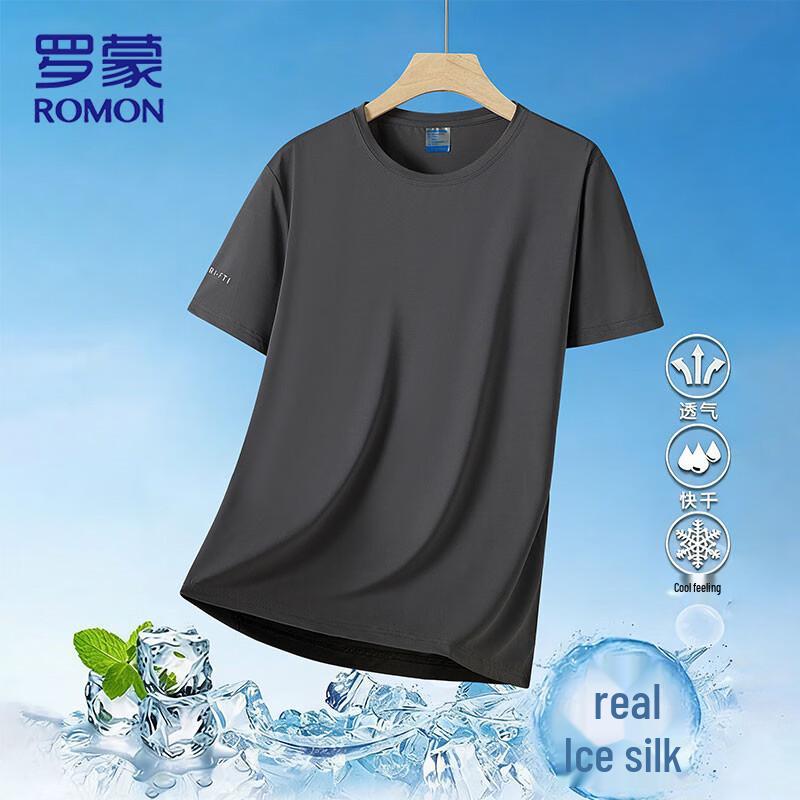 ROMON Men s Quick-Dry Ice Silk Short-Sleeve T-Shirt XL