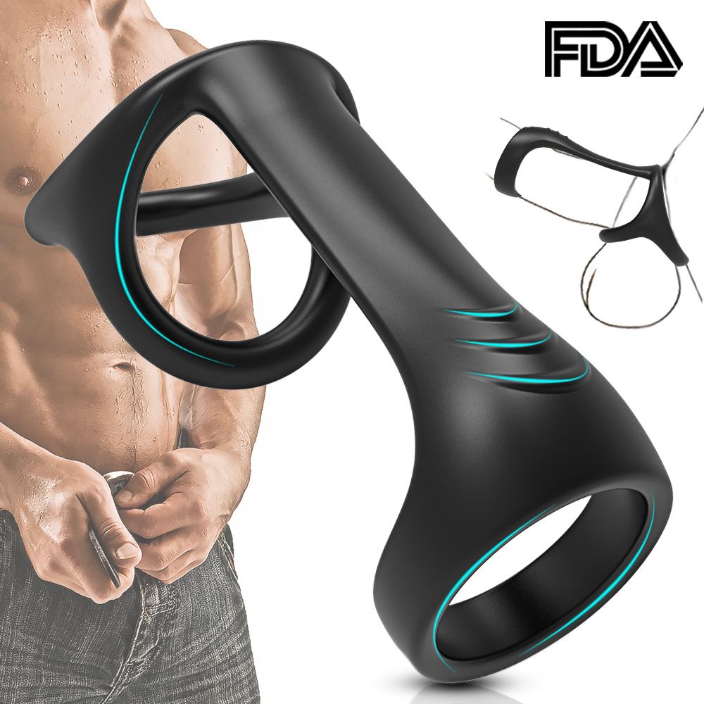 Cock Ring for Men Ejaculation Delay Penis Ring Silicone Chastity Cage Adult Goods  Sex Toy for Couples Sex Shop