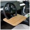Portable Bamboo Wood Steering Wheel Table: Multi-functional Tray & Desk