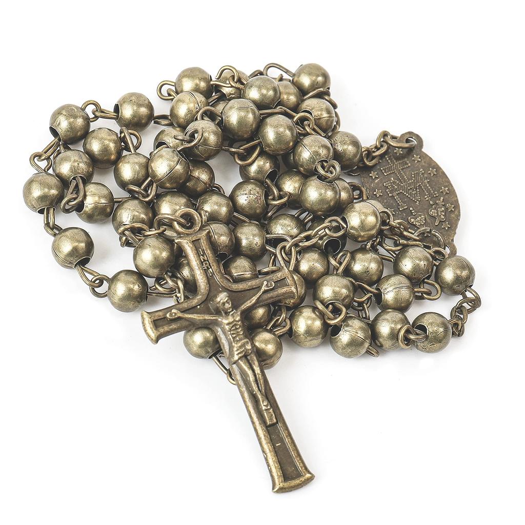 Nazareth Store Metal Bead Combat Rosary Necklace
