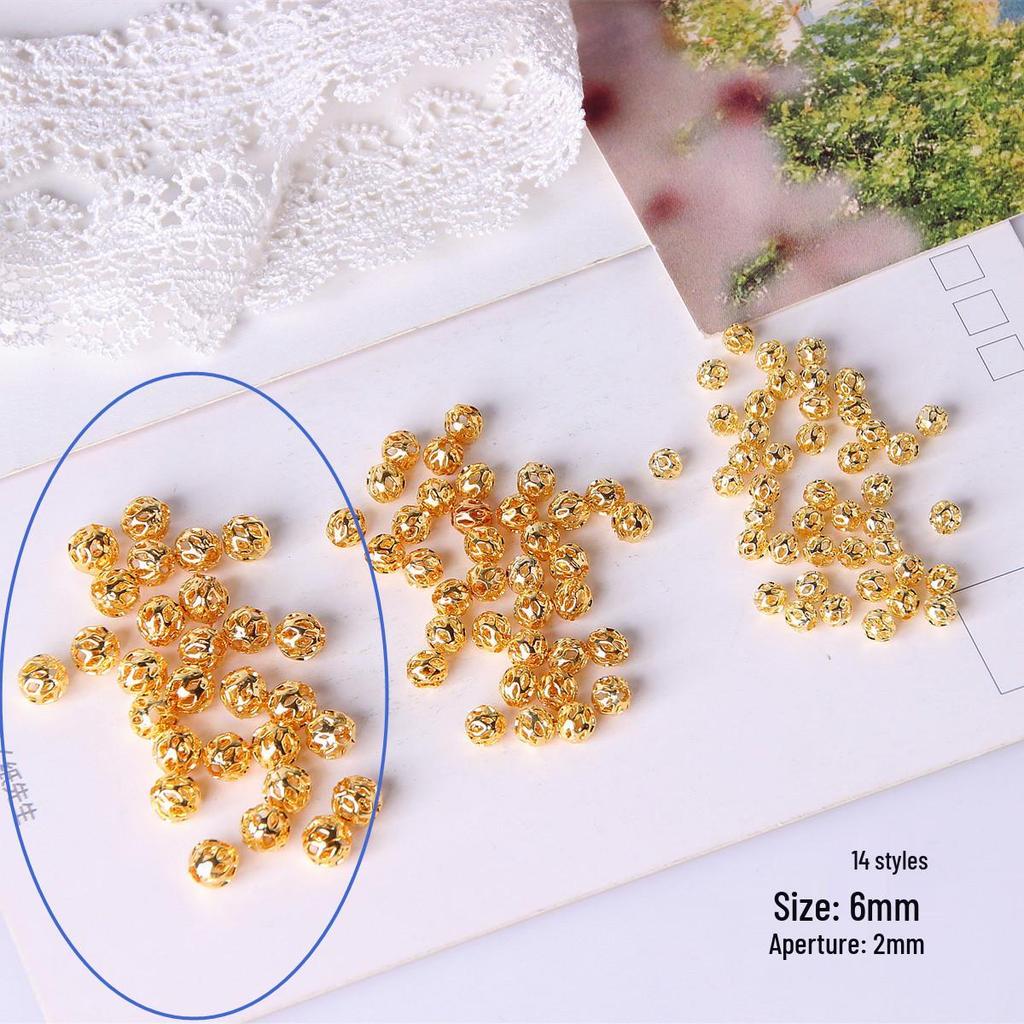 18k Gold Color-Preserving Beads: Small Round Gold-Filled Spacer Beads for DIY Jewelry and Handmade Bracelets.