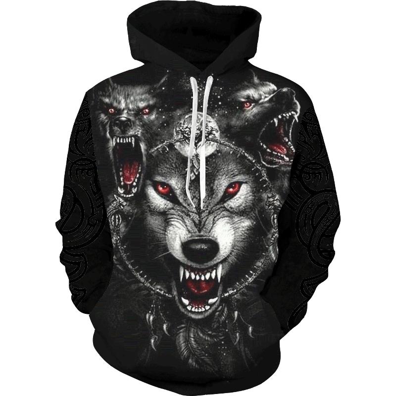 Alalaso Mens 3D Printed Sweatshirt Wolf Pullover Long Sleeve Hooded Tops Blouse Alalaso Mens 3D Printed Sweatshirt Wolf Pullover Long Sleeve Hooded Tops Blouse