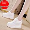 Trendy 2025 Women's Platform Sneakers: Breathable Mesh, Height Boost, Casual White.