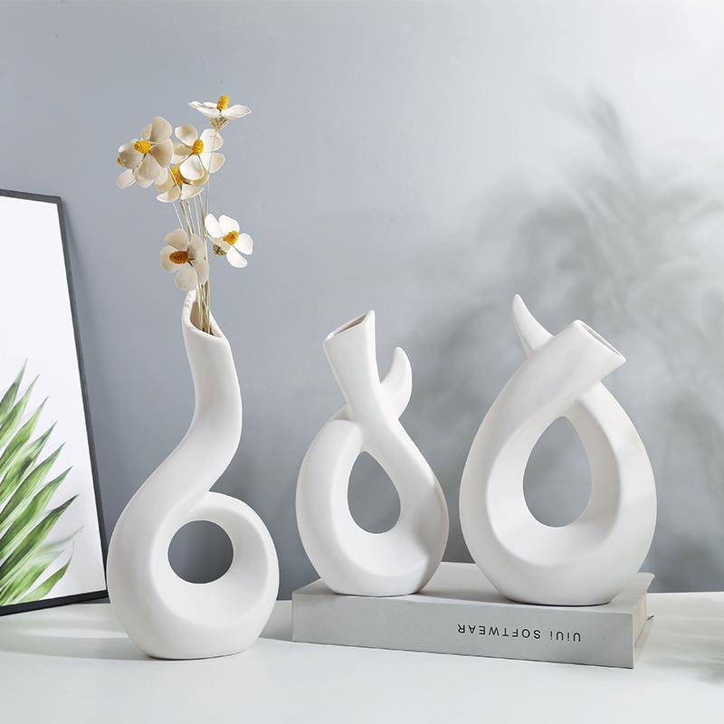 Nordic Irregular Ceramic Vase for Dried Flowers: Modern Home Decor Ornament