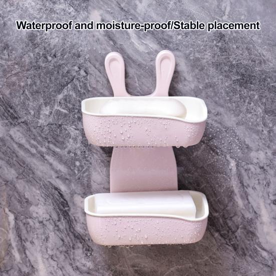 Wall Mounted Soap Dish Double Layer Design Strong Load-bearing Easy Installation Sponge Holder Bathroom Soap Rack