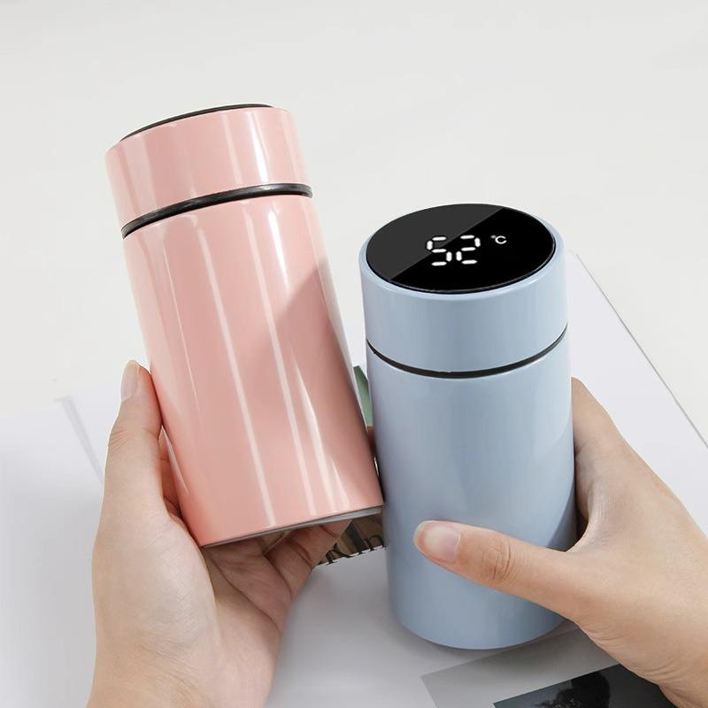 Stainless Steel Smart Temperature Display Insulated Cup for Men & Women - Portable, Pocket-Sized for Travel, Cold/Iced Water.