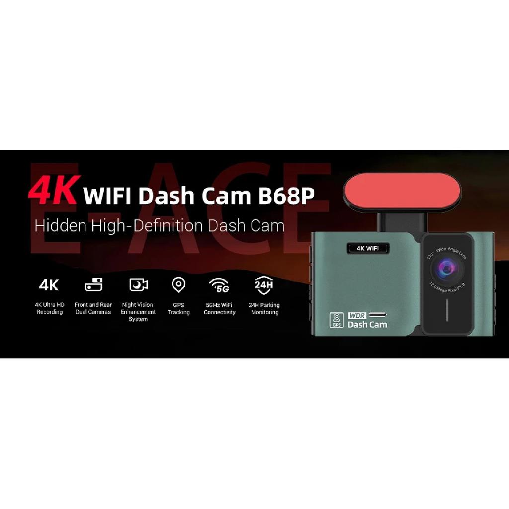 Dash Cam 4K Ultra High Definition Support Speed Real Display Loop Recording Optional 2.5K Rear Camera Driving Recorder