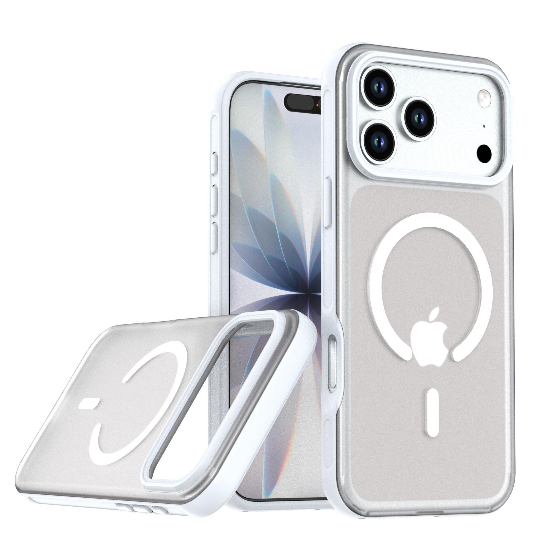 

Compatible Magnetic Phone Case for iPhone 17 Pro Max - Rafa Frosted Apple 16 Pro, Cross-border Drop Protection Cover 17 Pro Max белый