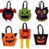 Felt Material Halloween Trick-or-Treat Bag Non-woven Tote Handheld Size Goody Bags Classic Elements Stereo Design