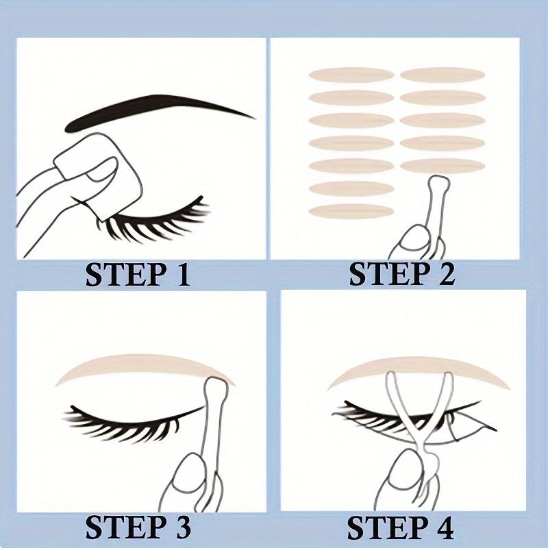 8pcs Invisible Double Eyelid Lift Strips, Hypoallergenic Self-Adhesive Tapes for Instant Eye Lifting, Fork Rods Included, Makeup Accessory