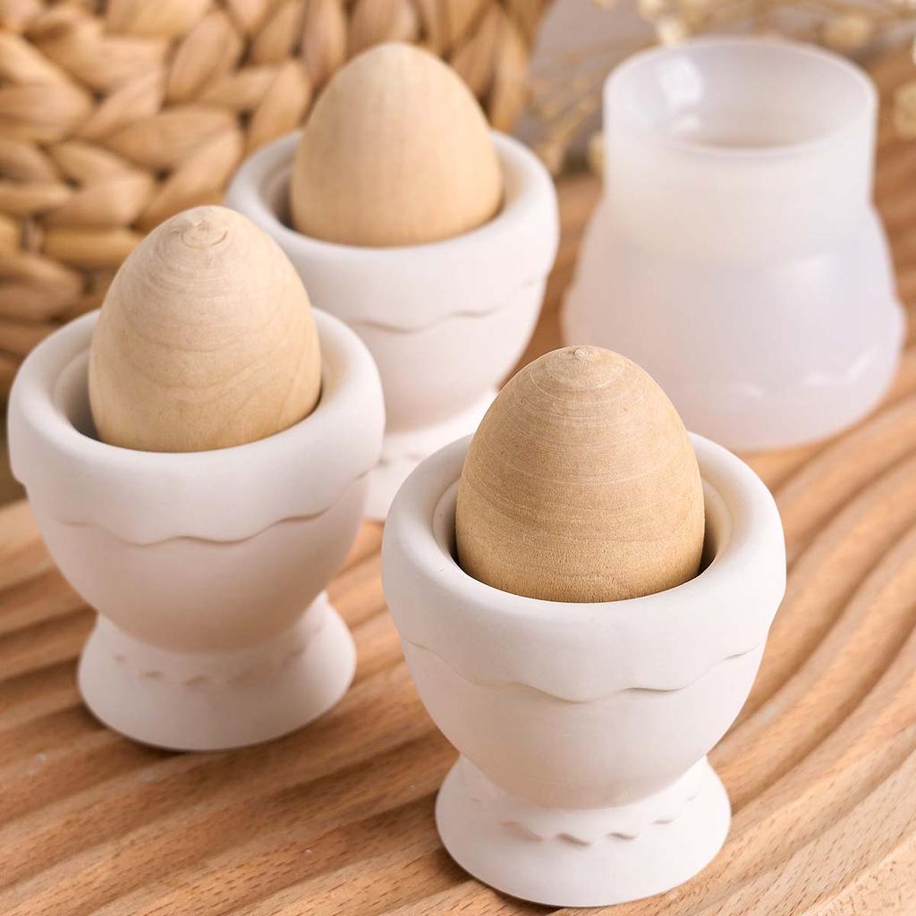Egg Oppbevaringskrukke Silikonform Kreativ Påske Eggeskall Lyskopp Lysestake Laging UV Epxoy Resinform Hjemmedekor Gips Håndverk