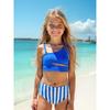 European and American Children's One-shoulder Split Swimsuit Women's Suit New Hollow Suspenders Beach Vacation Girls Swimsuit Medium and Older