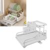 Dish Drying Rack Folding 2 Tier Multipurpose Easy Storage Dish Dryer Rack for Kitchen Countertop