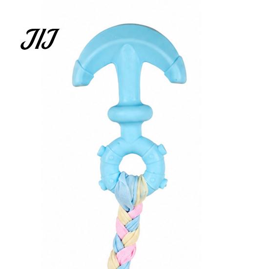 Dental Care Dog Toys Tug of War Toy, Rubber Chew Toy with Braided Aggressive Chewers Fabric Strips, Interactive Teeth Cleaning for Small to Large Dogs