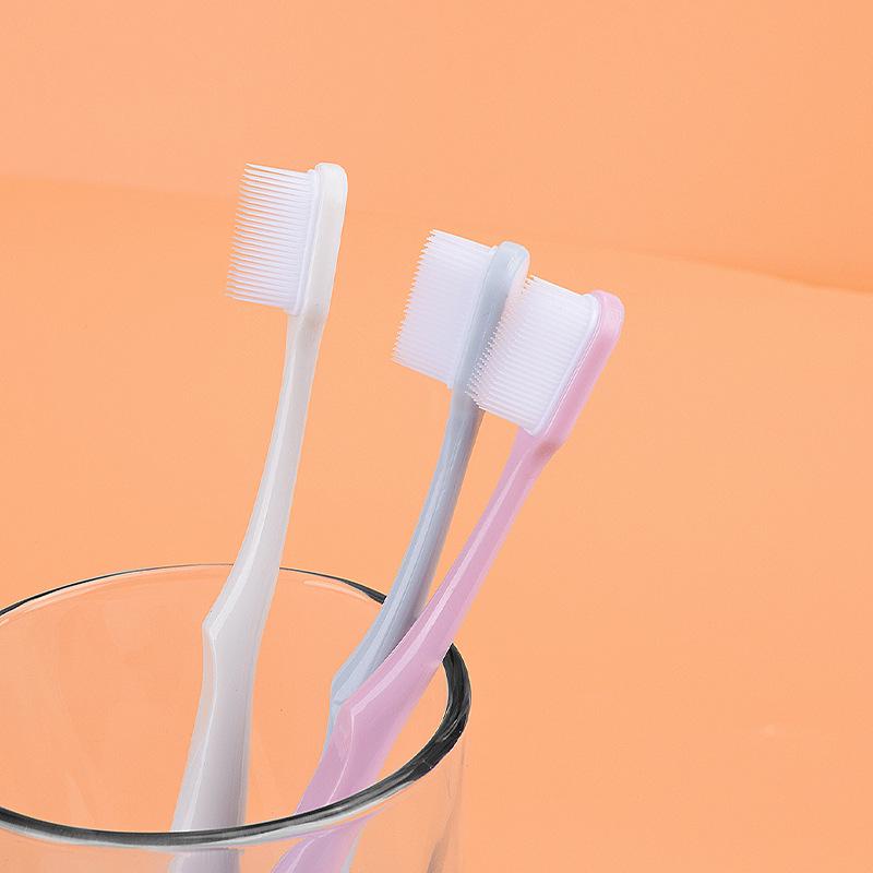 Zahnbürstenset mit farbigem Keramikgriff im japanischen Stil – 3er-Pack, Erwachsenengröße, Macaron-inspiriertes Design