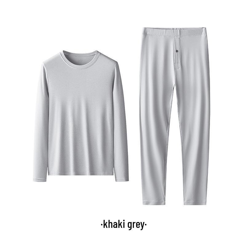 Men's Autumn/Winter Lenzing Modal Seamless Base Layer Set: Long Sleeve Undershirt & Pants.