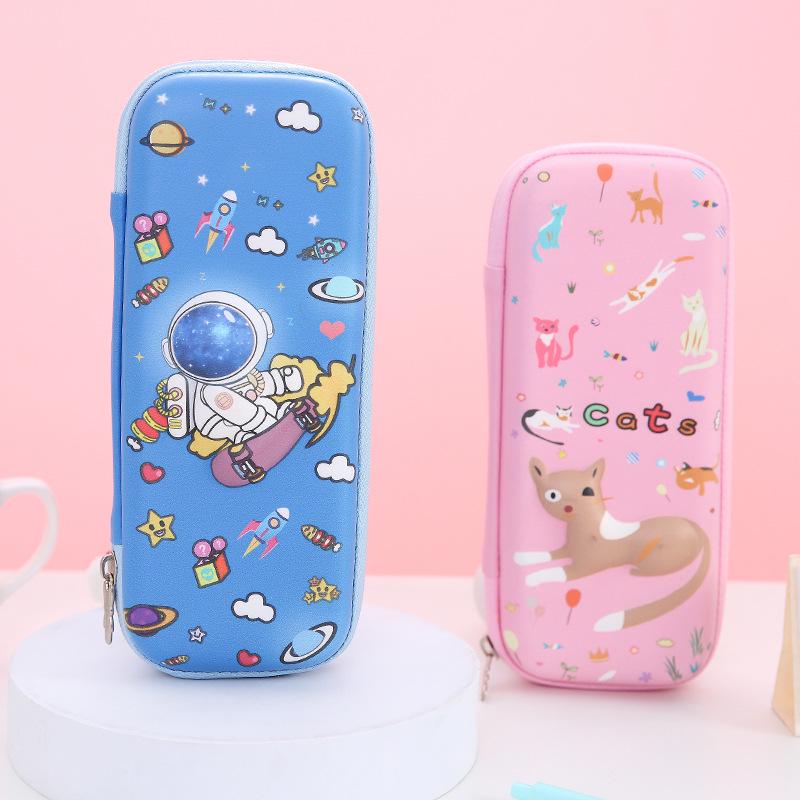 Bojin 3D Cartoon EVA Pencil Case - Large Capacity Stationery Box for School Students
