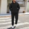 Men's And Women's Solid-color Casual Set. Men's Long-sleeved Hooded, Fleece And Thickened Sweatshirt And Pants Two-piece Set